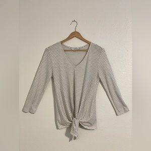 Amour Vert - 3/4 sleeve tie front t-shirt - Cotton / Modal - Size XS